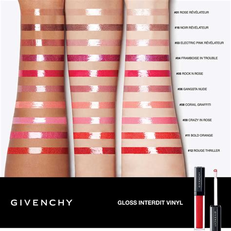 givenchy gloss n16|Givenchy gloss interdit vinyl swatches.